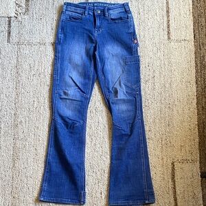 Dovetail Workwear Women's Blue Flare Work Jeans